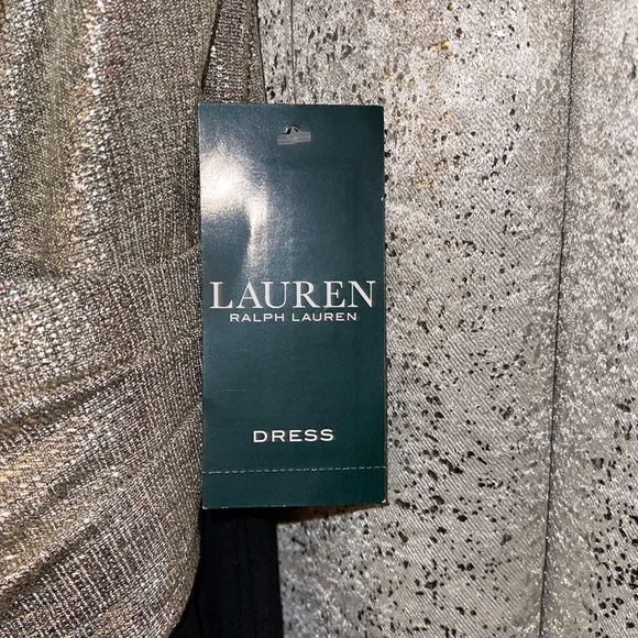 NWT Lauren Ralph Lauren DRESS, Metallic Gold Top & Black Split Skirt, Sz 16 - Picture 5 of 11